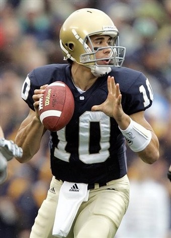 Brady Quinn, a quarterback from Notre Dame, holds a jersey after being  selected 22nd overall by the Cleveland Browns during first round of the NFL  Draft Saturday, April 28, 2007 at Radio