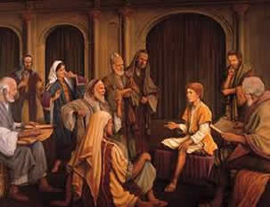 Jesus Christ as a boy preaching in the temple